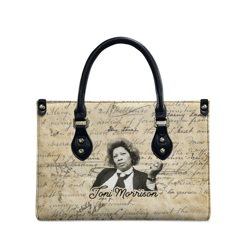 Toni Morrison Leather Bag Handwritten Manuscript Powerful Portrait with Feather Pen Quote - African Pride