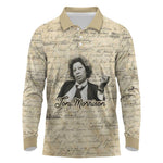 Toni Morrison Long Sleeve Polo Shirt Handwritten Manuscript Powerful Portrait with Feather Pen Quote - African Pride