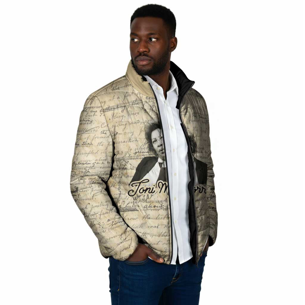 Toni Morrison Padded Jacket Handwritten Manuscript Powerful Portrait with Feather Pen Quote - African Pride
