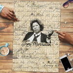 Toni Morrison Puzzle Handwritten Manuscript Powerful Portrait with Feather Pen Quote - African Pride