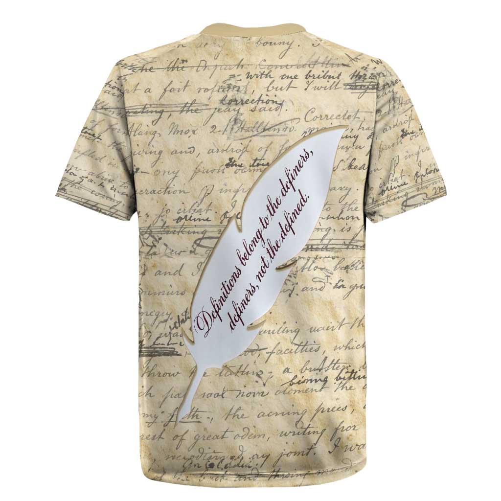Toni Morrison Rugby Jersey Handwritten Manuscript Powerful Portrait with Feather Pen Quote - African Pride