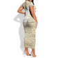 Toni Morrison Short Sleeve Bodycon Dress Handwritten Manuscript Powerful Portrait with Feather Pen Quote - African Pride