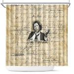 Toni Morrison Shower Curtain Handwritten Manuscript Powerful Portrait with Feather Pen Quote - African Pride