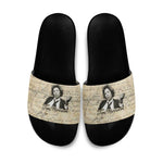 Toni Morrison Slide Sandals Handwritten Manuscript Powerful Portrait with Feather Pen Quote - African Pride