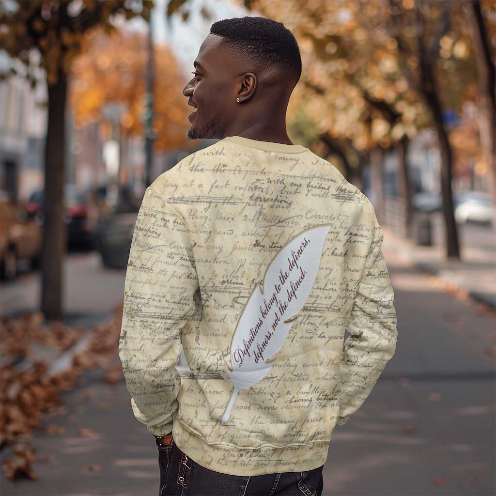 Toni Morrison Sweatshirt Handwritten Manuscript Powerful Portrait with Feather Pen Quote - African Pride