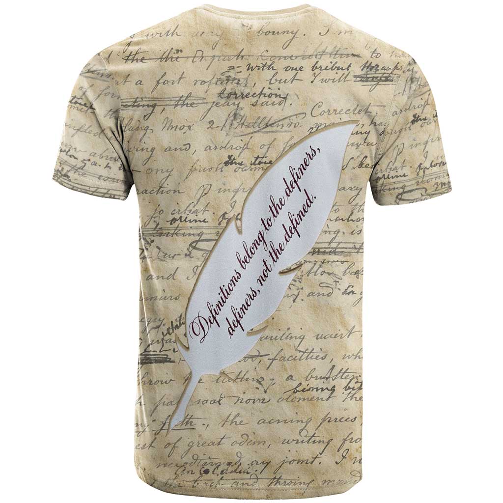 Toni Morrison T shirt Handwritten Manuscript Powerful Portrait with Feather Pen Quote - African Pride