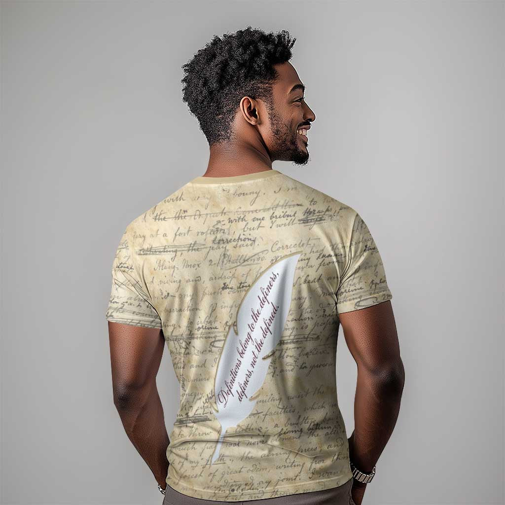 Toni Morrison T shirt Handwritten Manuscript Powerful Portrait with Feather Pen Quote - African Pride