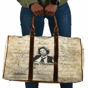 Toni Morrison Travel Bag Handwritten Manuscript Powerful Portrait with Feather Pen Quote - African Pride