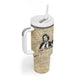 Toni Morrison Tumbler With Handle Handwritten Manuscript Powerful Portrait with Feather Pen Quote - African Pride