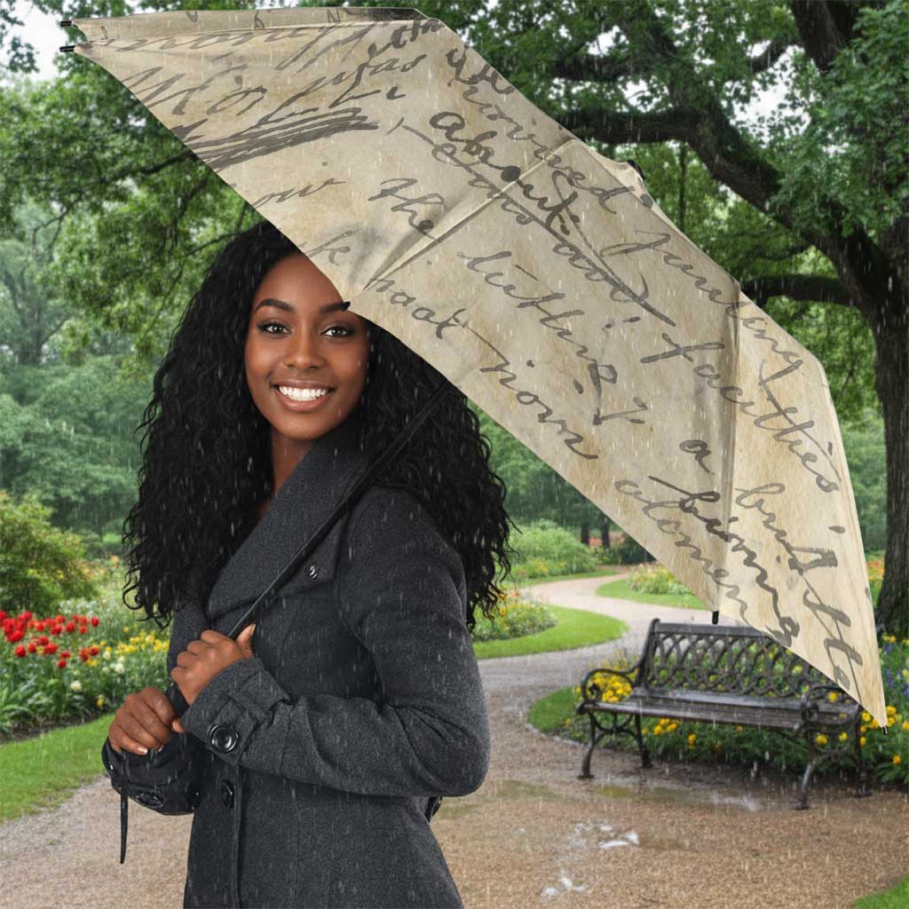 Toni Morrison Umbrella Handwritten Manuscript Powerful Portrait with Feather Pen Quote - African Pride