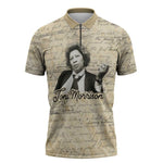 Toni Morrison Zipper Polo Shirt Handwritten Manuscript Powerful Portrait with Feather Pen Quote - African Pride
