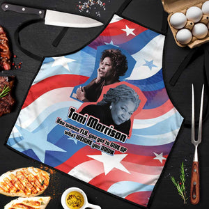 Toni Morrison Apron Abstract Wings Design Empowering Quote Dual Portrait Celebration of Literary Freedom - African Pride