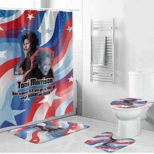 Toni Morrison Bathroom Set Abstract Wings Design Empowering Quote Dual Portrait Celebration of Literary Freedom - African Pride