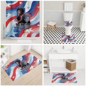 Toni Morrison Bathroom Set Abstract Wings Design Empowering Quote Dual Portrait Celebration of Literary Freedom - African Pride