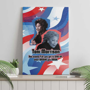 Toni Morrison Canvas Wall Art Abstract Wings Design Empowering Quote Dual Portrait Celebration of Literary Freedom - African Pride