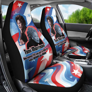 Toni Morrison Car Seat Cover Abstract Wings Design Empowering Quote Dual Portrait Celebration of Literary Freedom - African Pride