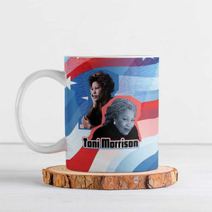 Toni Morrison Ceramic Mug Abstract Wings Design Empowering Quote Dual Portrait Celebration of Literary Freedom - African Pride