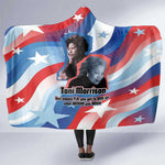 Toni Morrison Hooded Blanket Abstract Wings Design Empowering Quote Dual Portrait Celebration of Literary Freedom - African Pride