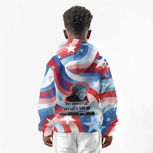 Toni Morrison Kid Hoodie Abstract Wings Design Empowering Quote Dual Portrait Celebration of Literary Freedom - African Pride