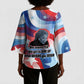 Toni Morrison Kimono Sleeve Blouse Abstract Wings Design Empowering Quote Dual Portrait Celebration of Literary Freedom - African Pride