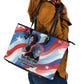 Toni Morrison Leather Tote Bag Abstract Wings Design Empowering Quote Dual Portrait Celebration of Literary Freedom - African Pride