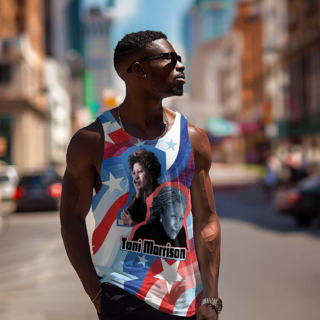 Toni Morrison Men Tank Top Abstract Wings Design Empowering Quote Dual Portrait Celebration of Literary Freedom - African Pride