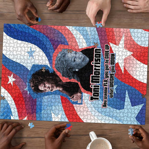 Toni Morrison Puzzle Abstract Wings Design Empowering Quote Dual Portrait Celebration of Literary Freedom - African Pride