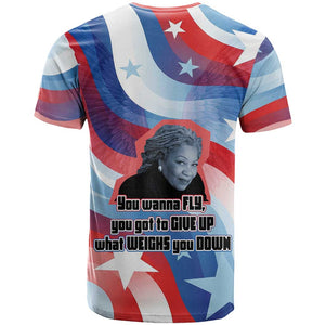 Toni Morrison T shirt Abstract Wings Design Empowering Quote Dual Portrait Celebration of Literary Freedom - African Pride