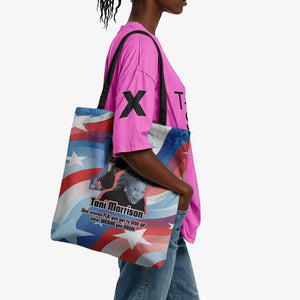 Toni Morrison Tote Bag Abstract Wings Design Empowering Quote Dual Portrait Celebration of Literary Freedom - African Pride