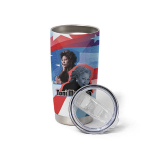 Toni Morrison Tumbler Cup Abstract Wings Design Empowering Quote Dual Portrait Celebration of Literary Freedom - African Pride
