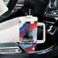 Toni Morrison Tumbler With Handle Abstract Wings Design Empowering Quote Dual Portrait Celebration of Literary Freedom - African Pride