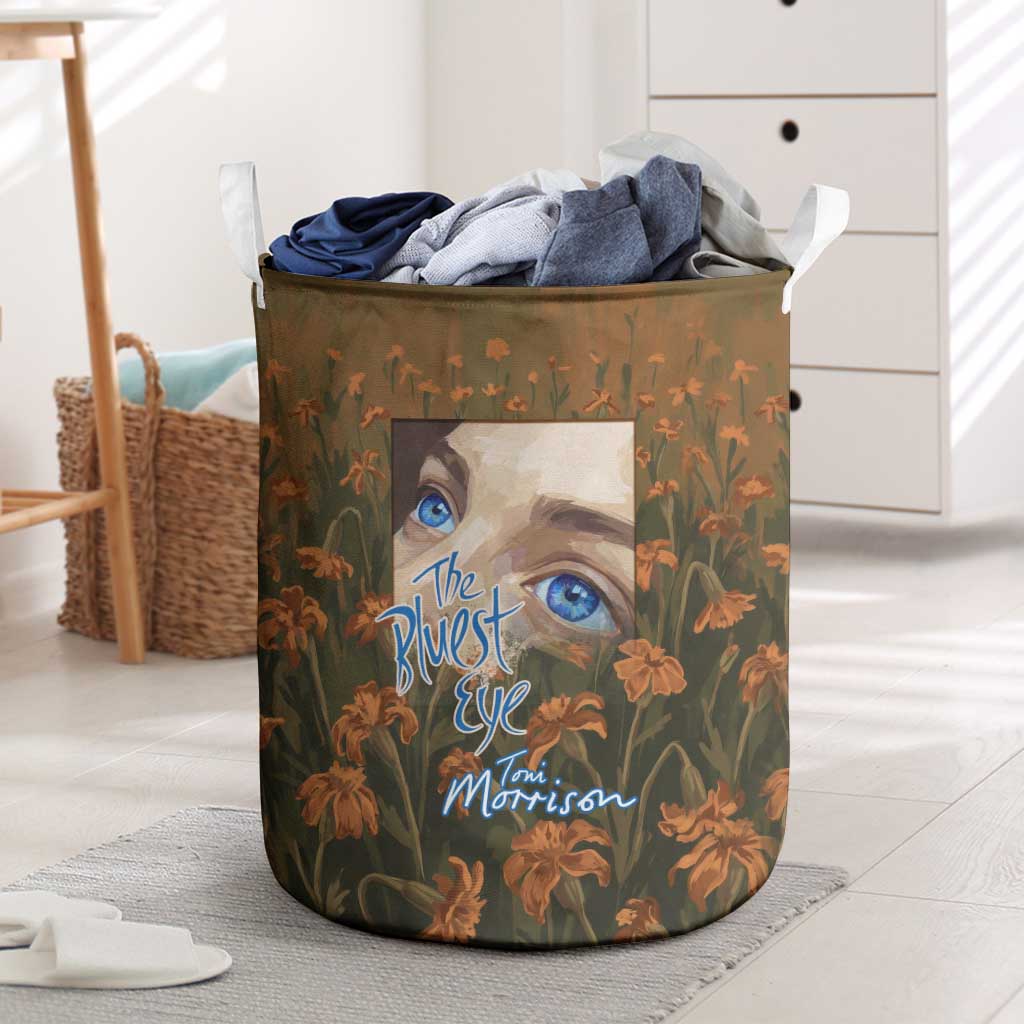 Toni Morrison Laundry Basket Floral Themed Design Featuring The Bluest Eye Cover Art Thought-Provoking Quote - African Pride