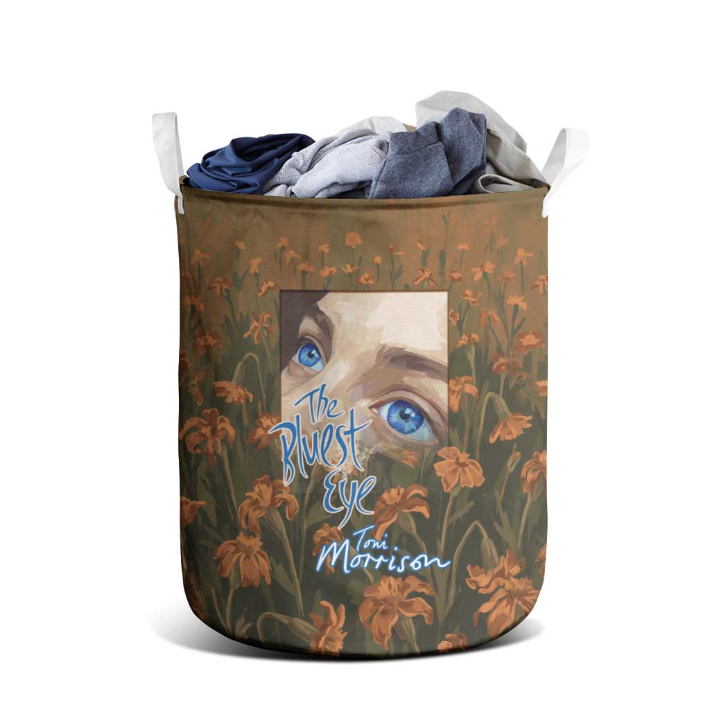 Toni Morrison Laundry Basket Floral Themed Design Featuring The Bluest Eye Cover Art Thought-Provoking Quote - African Pride