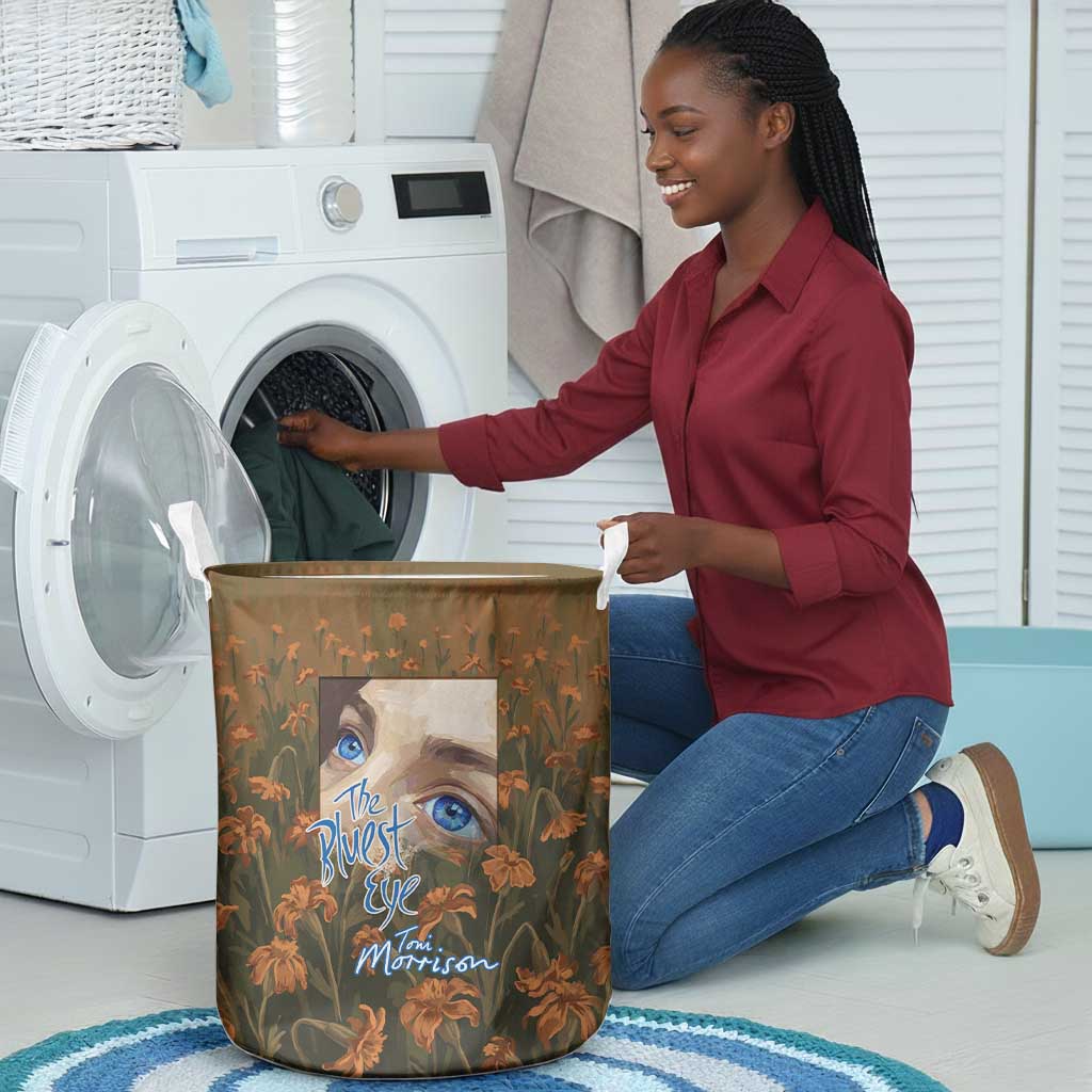 Toni Morrison Laundry Basket Floral Themed Design Featuring The Bluest Eye Cover Art Thought-Provoking Quote - African Pride