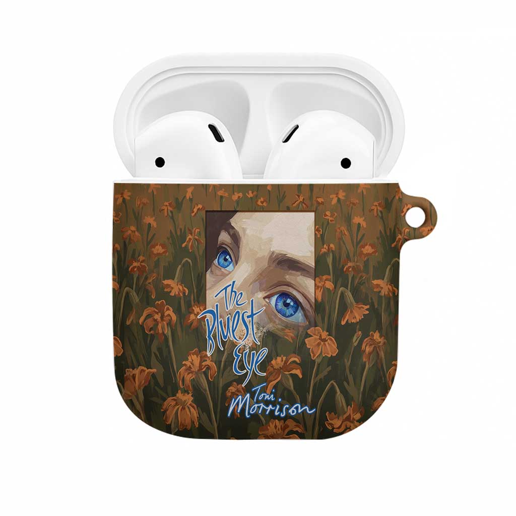 Toni Morrison AirPods Case Floral Themed Design Featuring The Bluest Eye Cover Art Thought-Provoking Quote - African Pride