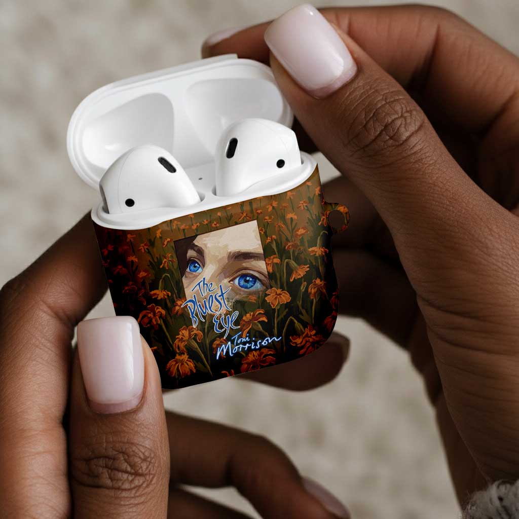 Toni Morrison AirPods Case Floral Themed Design Featuring The Bluest Eye Cover Art Thought-Provoking Quote - African Pride