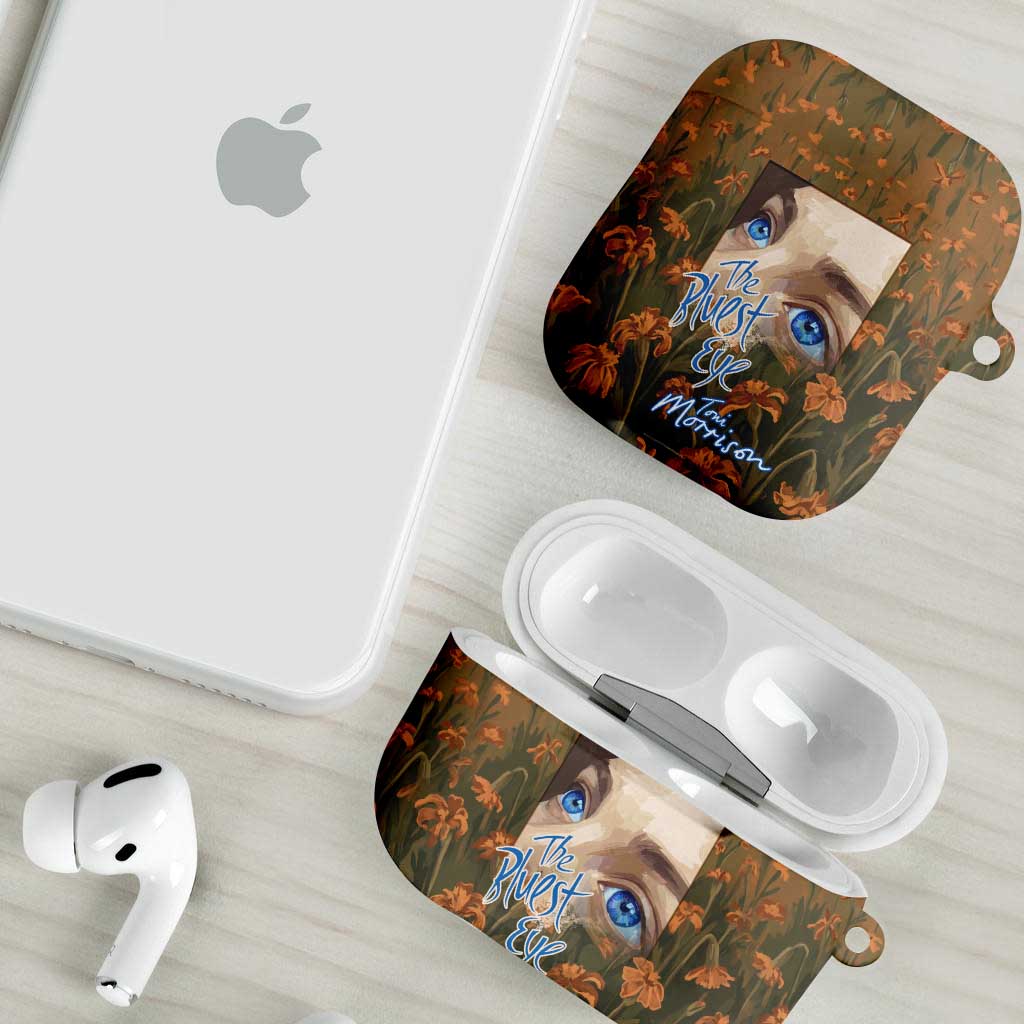 Toni Morrison AirPods Case Floral Themed Design Featuring The Bluest Eye Cover Art Thought-Provoking Quote - African Pride