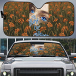 Toni Morrison Auto Sun Shade Floral Themed Design Featuring The Bluest Eye Cover Art Thought-Provoking Quote - African Pride