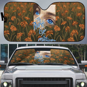 Toni Morrison Auto Sun Shade Floral Themed Design Featuring The Bluest Eye Cover Art Thought-Provoking Quote - African Pride