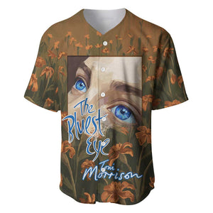 Toni Morrison Baseball Jersey Floral Themed Design Featuring The Bluest Eye Cover Art Thought-Provoking Quote - African Pride