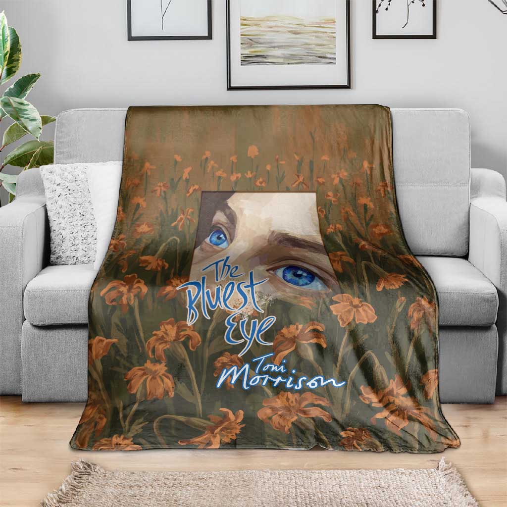 Toni Morrison Blanket Floral Themed Design Featuring The Bluest Eye Cover Art Thought-Provoking Quote - African Pride