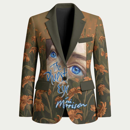 Toni Morrison Blazer Floral Themed Design Featuring The Bluest Eye Cover Art Thought-Provoking Quote - African Pride