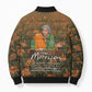 Toni Morrison Bomber Puffer Jacket Floral Themed Design Featuring The Bluest Eye Cover Art Thought-Provoking Quote - African Pride