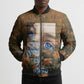 Toni Morrison Bomber Puffer Jacket Floral Themed Design Featuring The Bluest Eye Cover Art Thought-Provoking Quote - African Pride