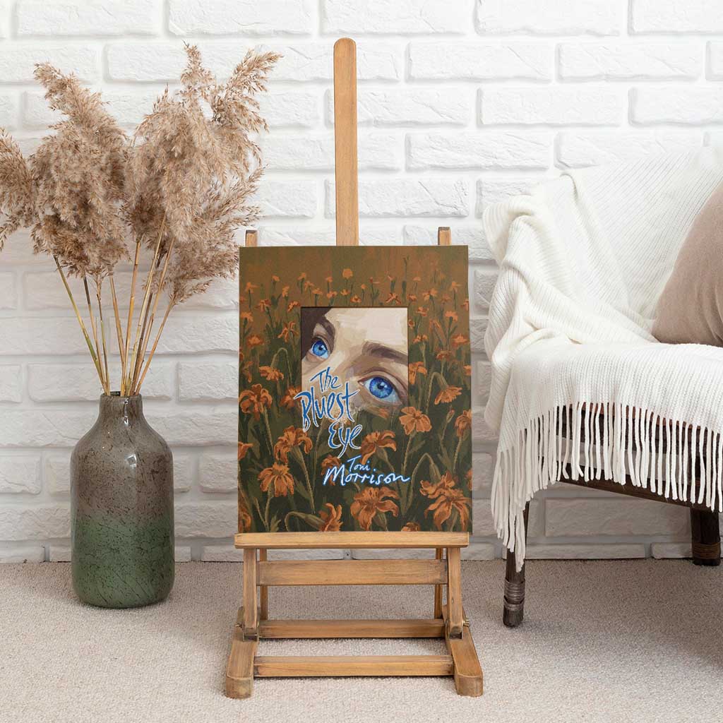 Toni Morrison Canvas Wall Art Floral Themed Design Featuring The Bluest Eye Cover Art Thought-Provoking Quote - African Pride