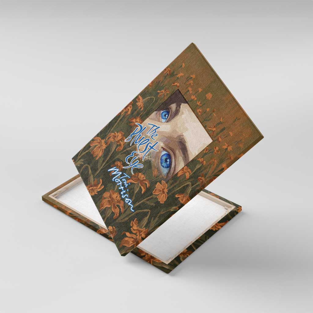 Toni Morrison Canvas Wall Art Floral Themed Design Featuring The Bluest Eye Cover Art Thought-Provoking Quote - African Pride