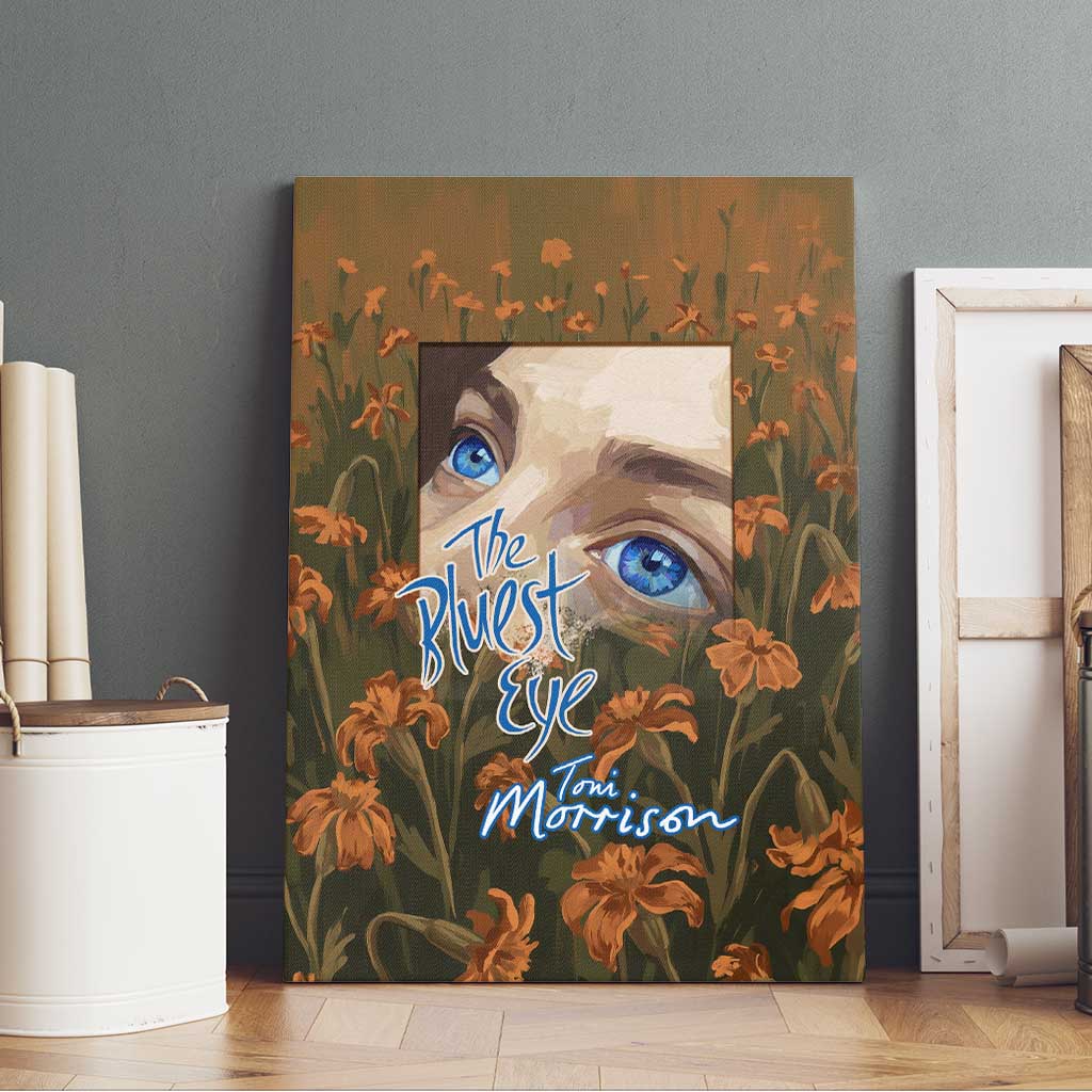 Toni Morrison Canvas Wall Art Floral Themed Design Featuring The Bluest Eye Cover Art Thought-Provoking Quote - African Pride