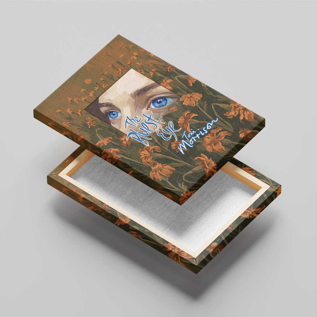 Toni Morrison Canvas Wall Art Floral Themed Design Featuring The Bluest Eye Cover Art Thought-Provoking Quote - African Pride