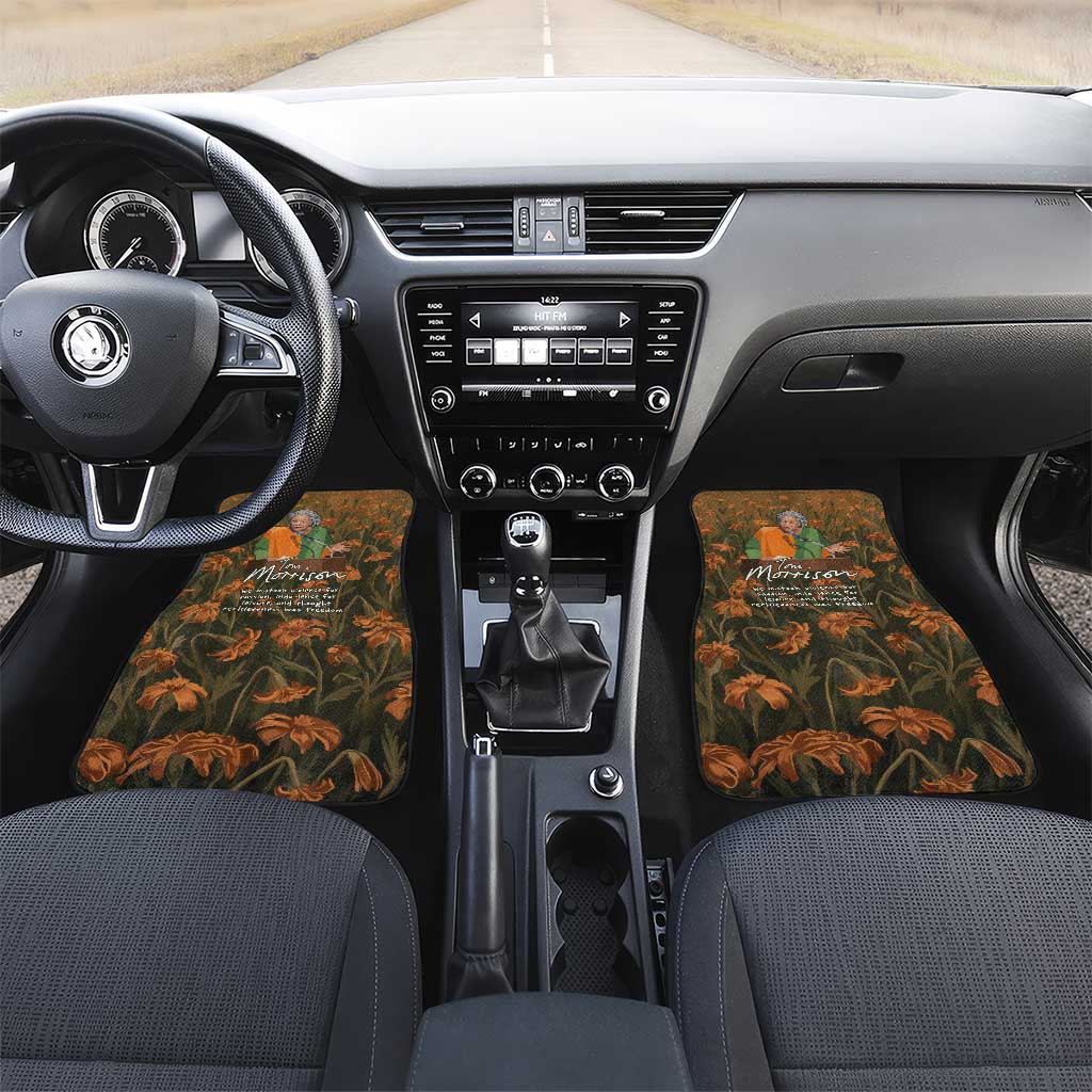 Toni Morrison Car Mats Floral Themed Design Featuring The Bluest Eye Cover Art Thought-Provoking Quote - African Pride