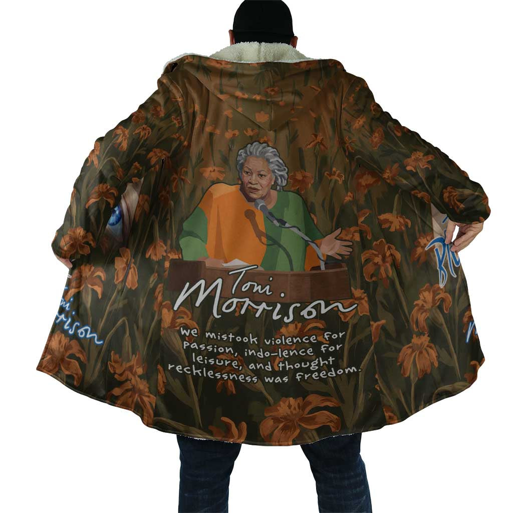 Toni Morrison Cloak Floral Themed Design Featuring The Bluest Eye Cover Art Thought-Provoking Quote - African Pride